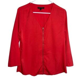 Banana Republic Tomato Red Zipper Front Shirt Size Medium